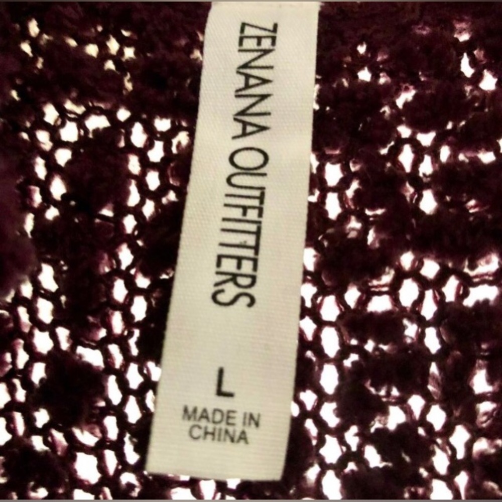 Deep Eggplant Purple Textured Cardigan EUC Zenana Outfitters - Size L - Large - Picture 2 of 2